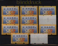Bund ATM 1999 Mi # 3.3 Versandstellensatz 2 postfrisch teilw. mit Nummer (52753)