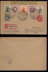 SBZ MiF verschiedener Ausgaben R-Brief SSt. Bad Beiboldsgr�n 9.3.1946 (52915)