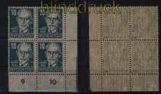 SBZ Mi # 215 a y (4) postfrisch Borkengummi im 4er-Block gepr. Ruscher BPP(52719