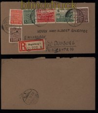 SBZ MiF verschiedener Ausgaben R-Brief Magdeburg 25.1.1946 (52997)
