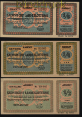 DDR S�chsiche Landeslotterie 3 Lose Schindler Lotterieeinnahme Angebot (52992)