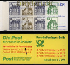 Berlin Markenheftchen Mi # 11 e d postfrisch r hher stehend (53022)