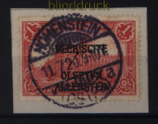 Abstimmungsgebiete Allenstein Mi # 10 gestempelt Audfruckfehler (53044)