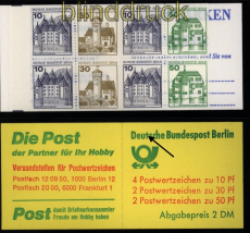 Berlin Markenheftchen Mi # 11 e b oZ postfrisch t tiefer stehend (53023)