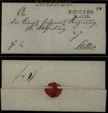 Vorphila-Briefhlle Naugard 8. Juli nach Stettin ohne Inhalt (53047)
