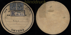 Großbritannien Mi # 131 (2) Post in der Türkei auf Rosinen-R-Deckel 1919 (53070)