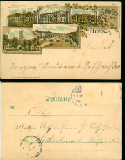 Aurich Litho-AK Gruss aus .... fnf Ansichten 1898 nach Seckenheim (d9151)