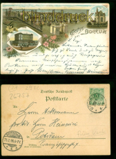 Borkum Litho-AK Gruss aus .... drei Ansichten 1896 nach Potsdam (d9168)