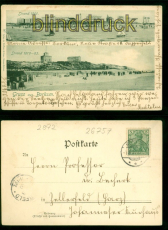 Borkum sw-AK Gruss aus .... zwei Strandansichten 1900 nach Zellerfeld (d9171)