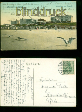 Borkum Nordseebad farb-AK Vormittag am Strande 1910 nach Kandel (d9172)