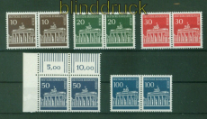 Berlin Mi # 286/90 postfrisch Brandenburger Tor waagerechte Paare (53105)
