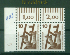 Berlin Mi # 403 A DZ postfrisch mit Druckerzeichen 5 im Eckrandpaar (53113)