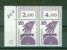 Berlin Mi # 404 A DZ postfrisch mit Druckerzeichen 10 im Eckrandpaar (53118)