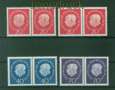Berlin Mi # 184 v und w, 185 + 186 postfrisch Heuss Medaillon waager Paare(53095