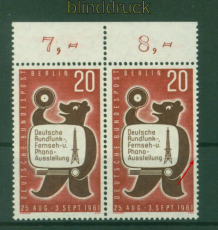 Berlin Mi # 217 I postfrisch Plattenfehler im waagerechten Paar (53157)