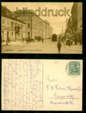 Karlsruhe sw-AK Kaiserstrasse mit Technische Hochschule 1911 nach Speyer (d8638)