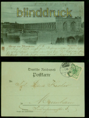 Mannheim Mondschein-AK Rheinbrcke 1898 Ortspostkarte (d8675)