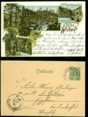 Wildbad Litho-AK Gruss aus ..... 4 Ansichten 1899 nach Flomersheim-Eppstei(d8720