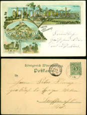 Weinsberg Litho-AK Gruss aus ..... sechs Ansichten 1898 nach Lauffen (d8726)
