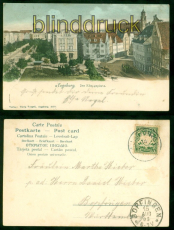 Augsburg farb-AK der Knigsplatz 1905 nach Bopfingen (d8733)