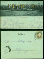 Gnzburg Mondschein-AK Gruss aus ... Gesamtansicht 1898 nach Weilheim (d8740)