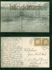 Nrnberg sw-AK Hochwasserkatastrophe Hauptmarkt 1909 nach Baden (d8813)