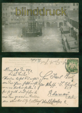 Nrnberg sw-AK Hochwasserkatastrophe Hauptmarkt 1909 nach Rheinau (d8832)