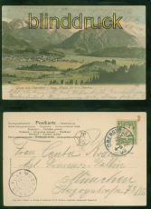 Oberstdorf farb-AK Gruss aus .... vom Jgerberg 1905 nach Mnchen (d8836)