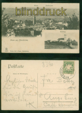 Pfarrkirchen sw-AK Stadtansicht und Gartlberg 1906 nach Augsburg (d8843)