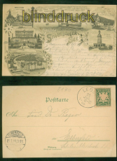 Starnberger See Litho-AK Gruss vom .... sechs Ansichten 1898 nach Elberfeldd8856