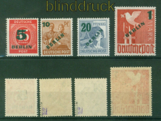 Berlin Mi #  64/67 postfrisch Grnaufdruck geprft Schlegel BPP (53228)