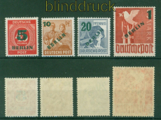 Berlin Mi #  64/67 postfrisch Grnaufdruck Originalgummi (53211)