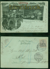 Hamburg Litho-AK Hamburg grte Weinstube Alterwall 1902 nach Kiel (d8956)