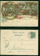 Hamburg Litho-AK Gruss aus Kothes Wintergarten 1897 nach Breslau (d8972)