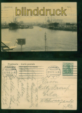 Hamburg sw-AK Hafen 1913 nach Schwarzenberg (d8978)