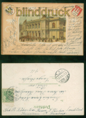 Hamburg farb-Prge-AK Brse mit Wappen 1904 nach Btzow (d8979)