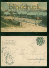 Hamburg St. Pauli farb-AK bei den Landungsbrcken 1905 nach Ludwigshafen (d8985)