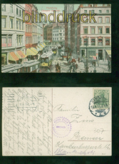 Hamburg farb-AK Groer Burstah 1911 nach Bremen (d8992)