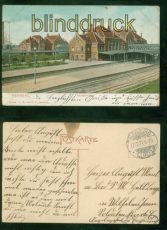 Hamburg Harburg farb-AK Hauptbahnhof Soldatenkarte 1907 an Wilhelmhaven (d8993)