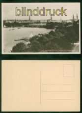 Hamburg sw-AK Blick auf Lombardsbrcke und Stadt ungebraucht (d8994)