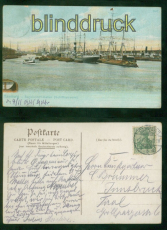 Hamburg Litho-AK Segelschiffhafen (Schiffsstrasse) 1906 nach Innsbruck (d8998)