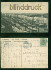 Hamburg sw-AK Alter Hafen 1909 nach Stuttgart (9008)