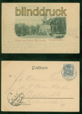Berlin sw-AK Gruss aus Colonie Grunewald Bismarck-Denkmal 1901 Ortskarte (d8887)
