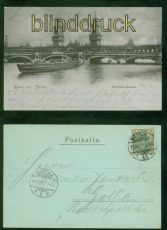 Berlin sw-AK Oberbaumbrcke 1900 nach Gotha (d8892)