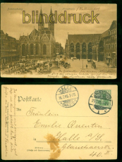 Braunschweig sw-AK Altstadtmarkt 1905 nach Halle (d9178)