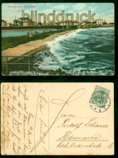 Cuxhaven Nordseebad farb-AK Teilansicht 1913 nach Hannover (d9182)