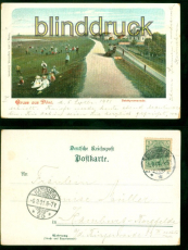 D�se farb-AK Gruss aus .... Deichpromenade 1901 nach Hamburg (d9187)
