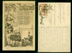 Jever sw-AK zwei Ansichten und Lied mein Jeverland 1922 nach Berlin (d9276)