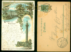 Hannover Litho-AK zwei Ansichten 1899 nach Strassburg (d9210)