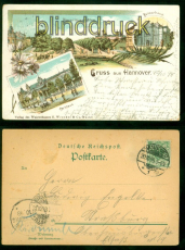 Hannover Litho-AK Gruss aus .... drei Ansichten 1898 nach Strassburg (d9217)